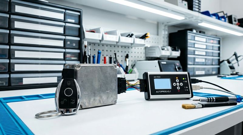 Clonación de llaves Mercedes — módulo EZS y programador